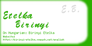 etelka birinyi business card